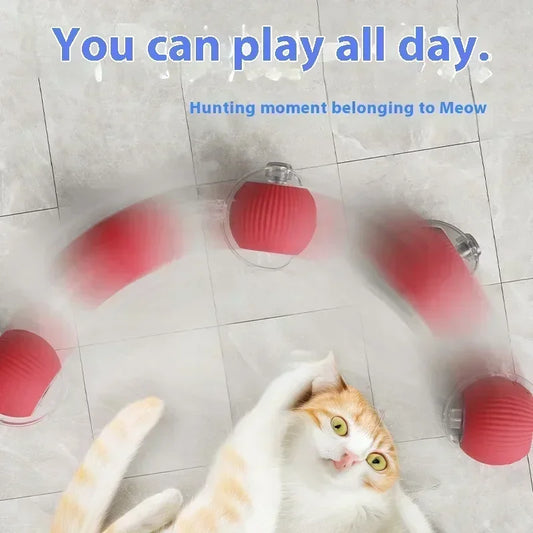 Cat Interactive Ball Toy Automatic Rolling Ball Faux Tail Rechargeable Smart Pet Electric Toy Dog Cat Training Imitate Mouse